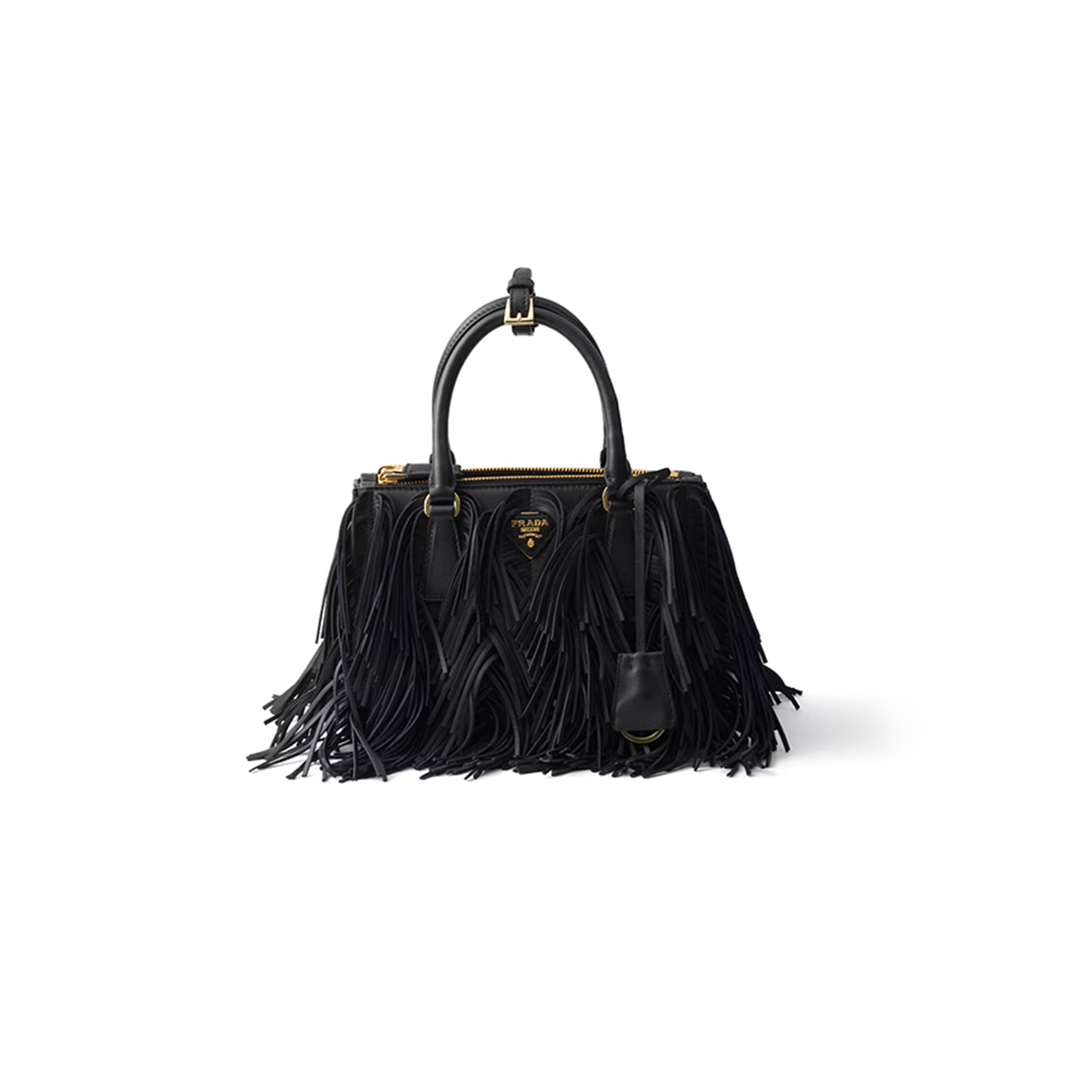 Pra*a galleria small leather bag with fringe 1ba896 (24.5*18.5*11cm)